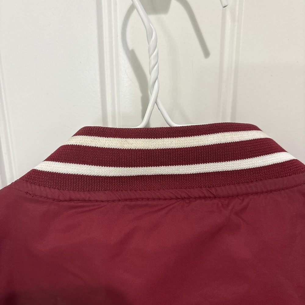 Oklahoma Sooners Vintage Red Oak Bomber Jacket XL Maroon Red Nylon Varsity 4421 - Picture 7 of 13